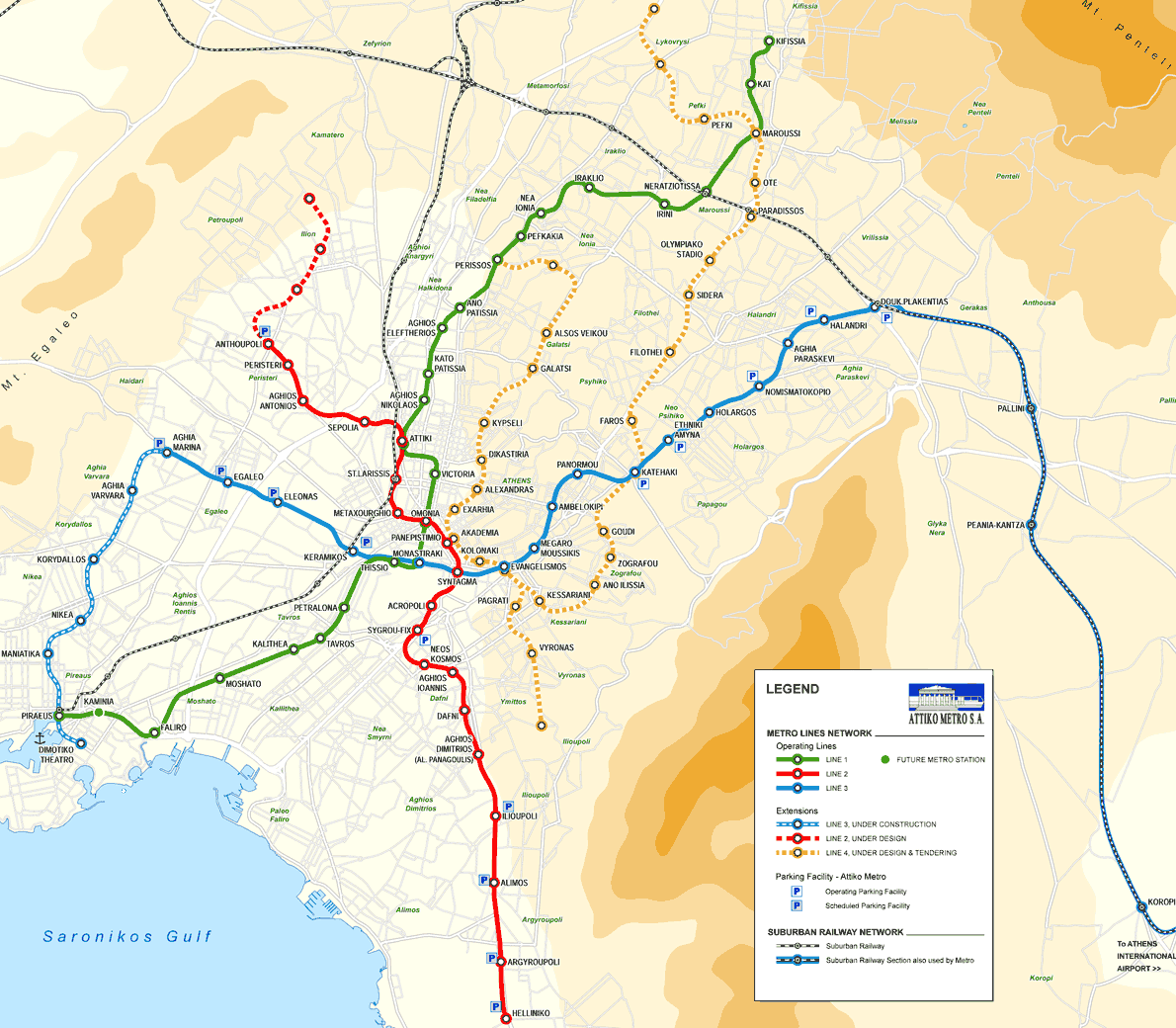 Athens metro map