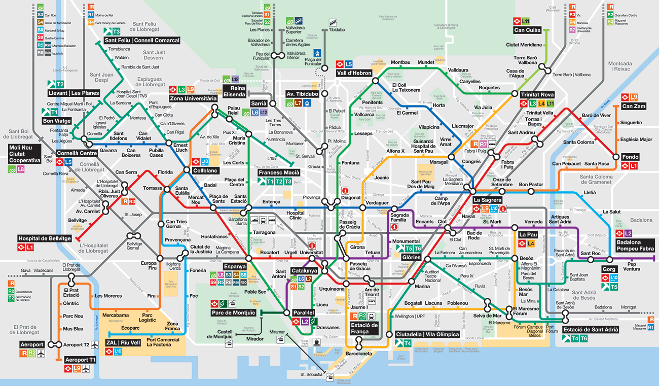 Barcelona metro map