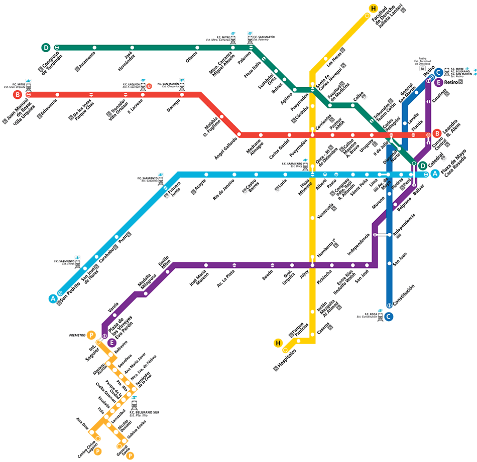 Buenos Aires Subte map