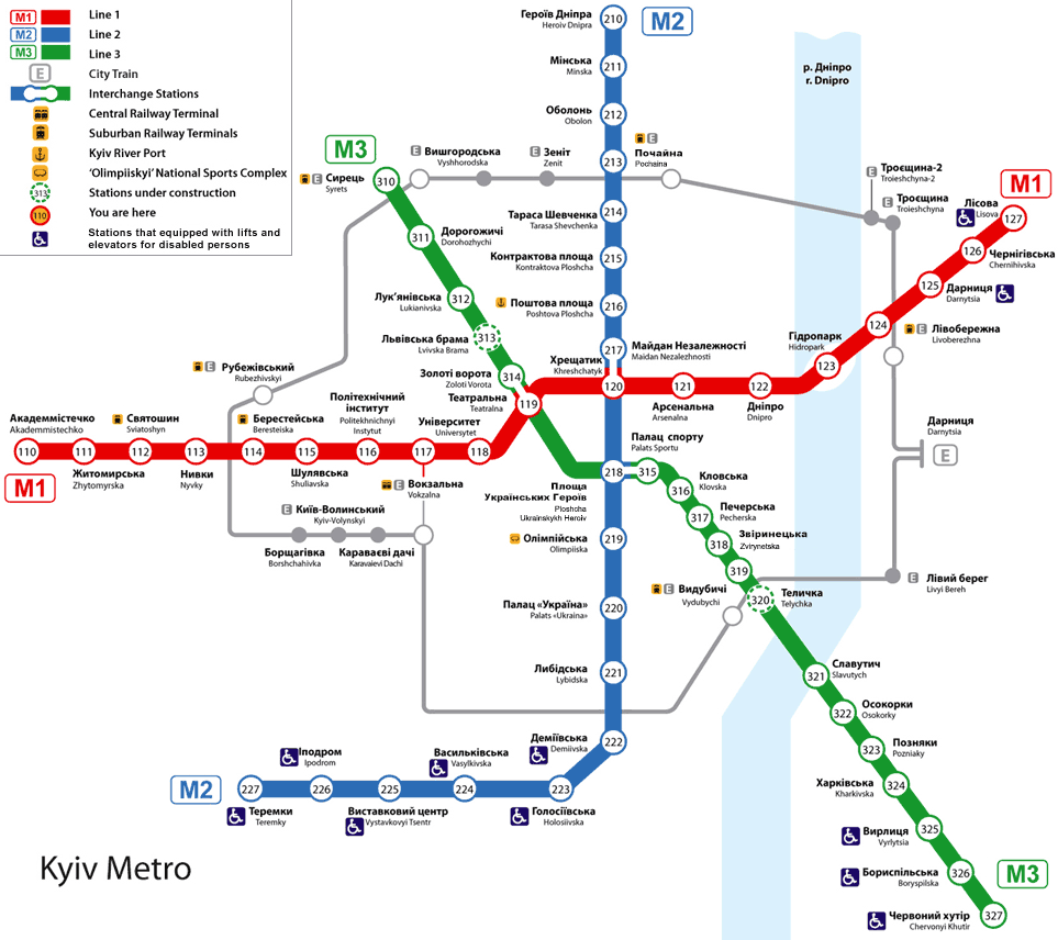 Kiev metro map