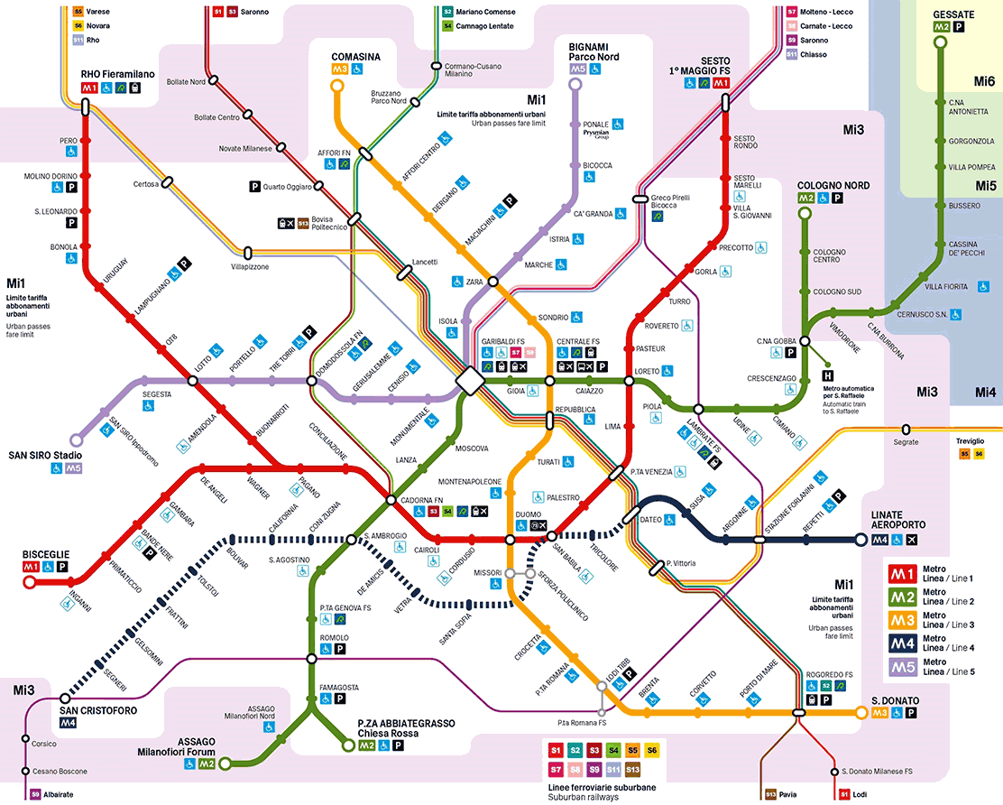 Printable Milan Metro Map