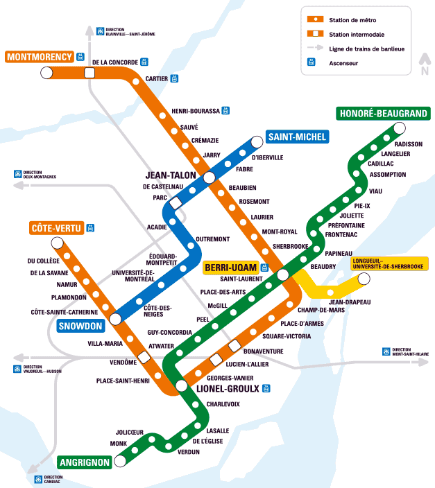 Montreal metro map