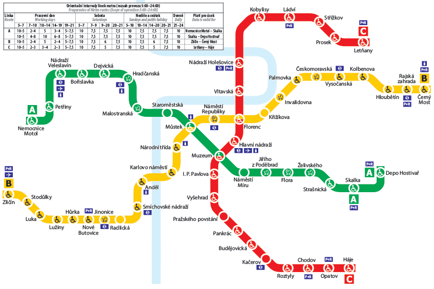 Prague metro map