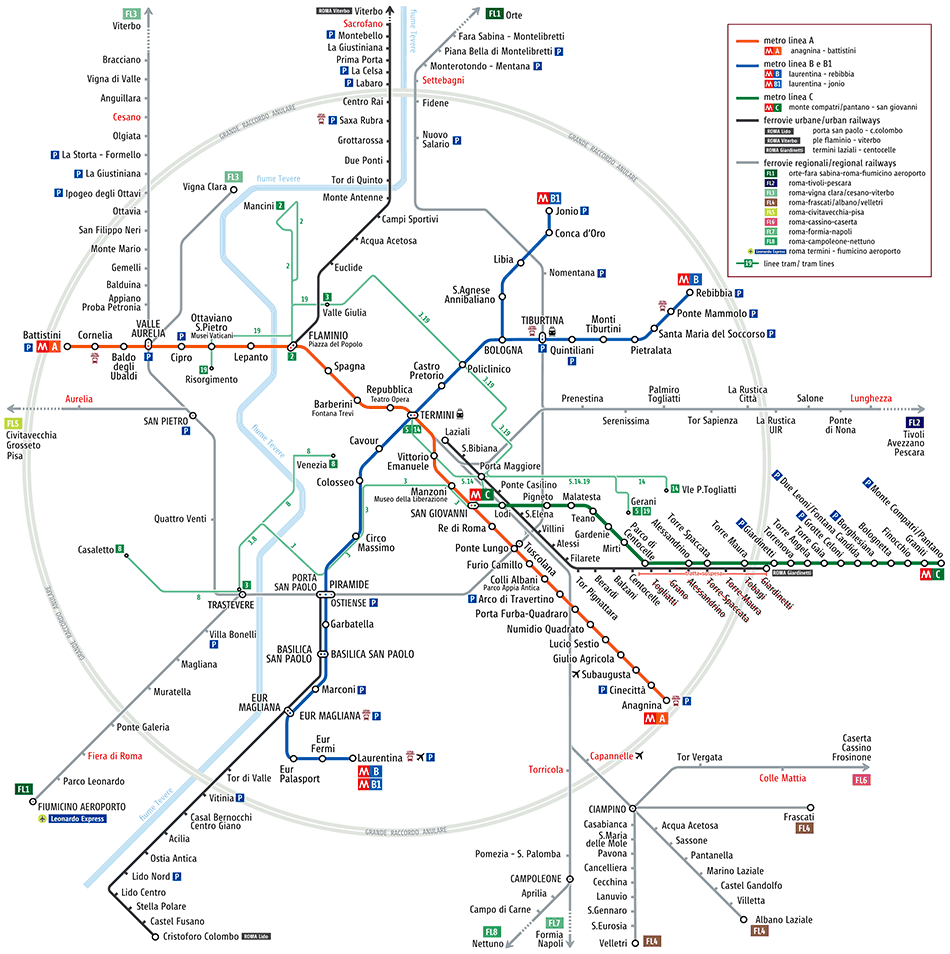 Rome metro map