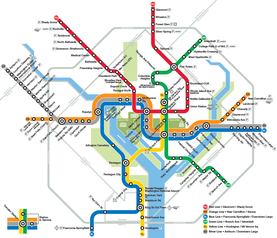 Washington Metro map