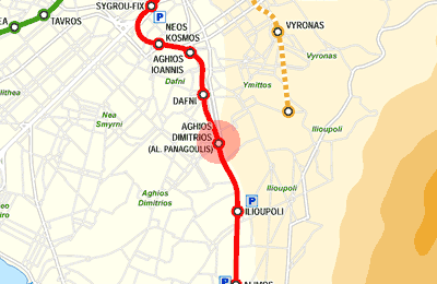 Aghios Dimitrios/Alexandros Panagoulis station map