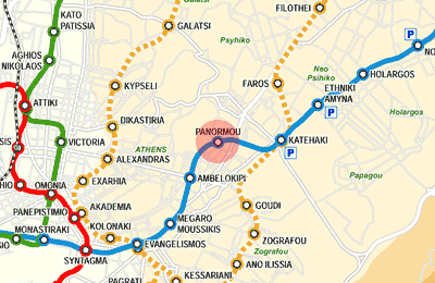 Panormou station map