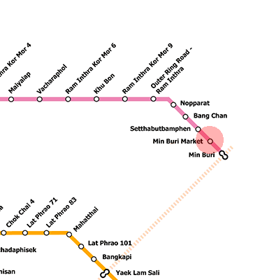 Min Buri Market station map