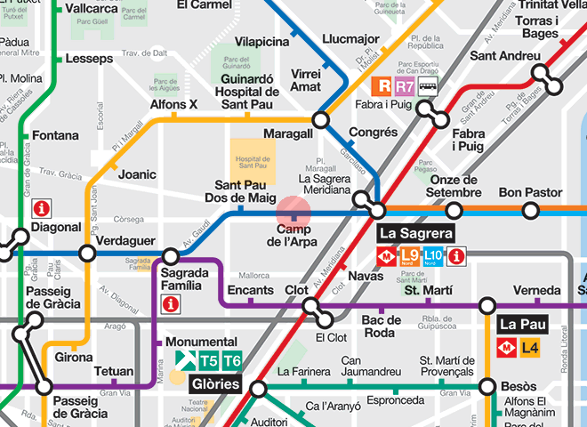 Camp de l'Arpa station map