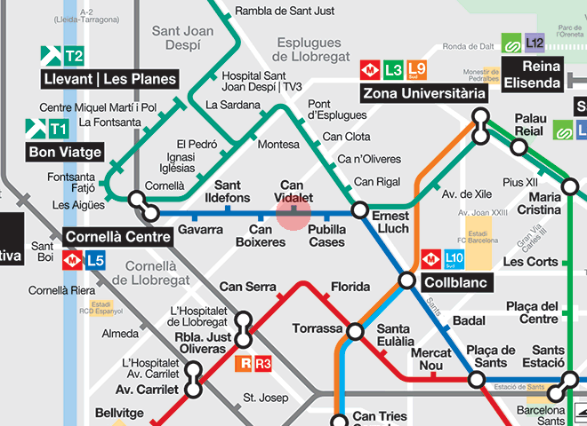 Can Vidalet station map