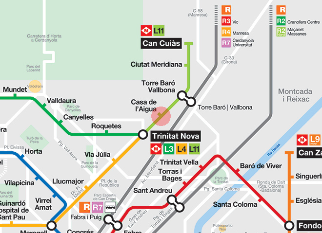 Casa de l'Aigua station map