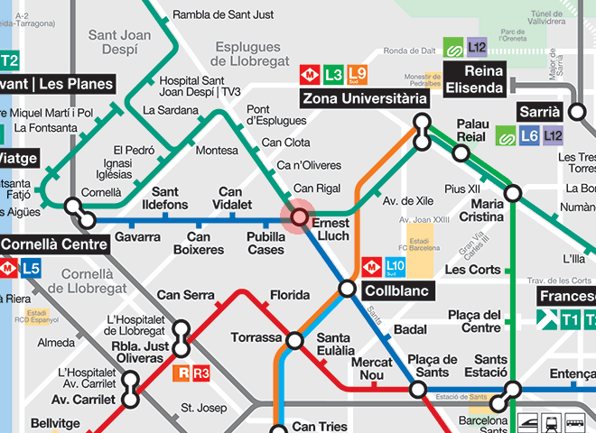 Ernest Lluch station map