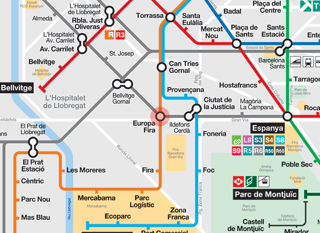 Europa - Fira station map