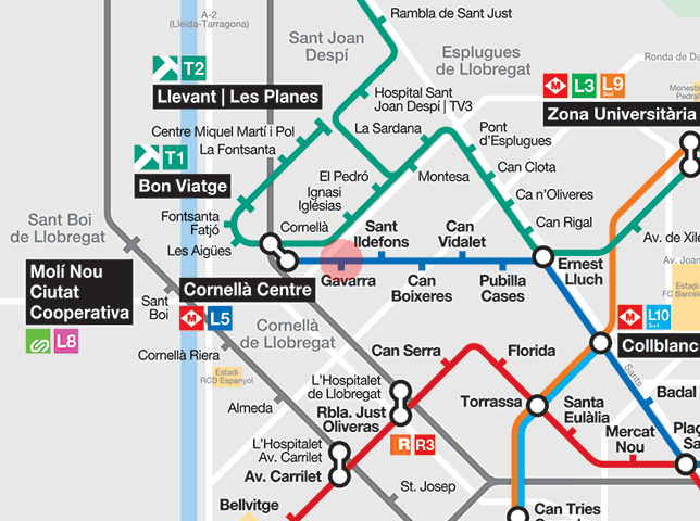 Gavarra station map