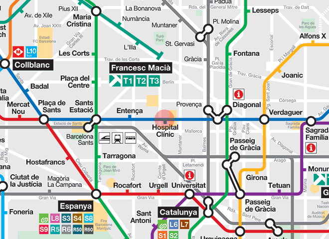 Hospital Clinic station map