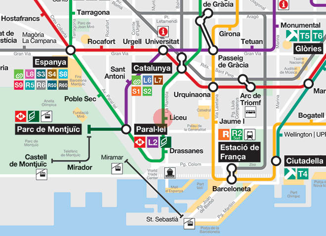 Liceu station map