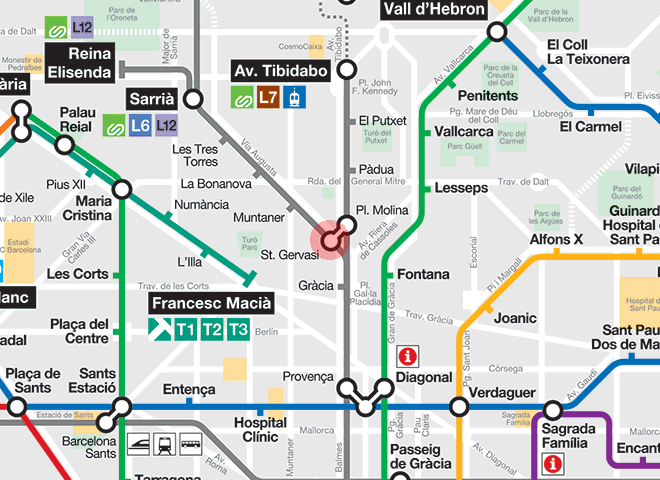 Sant Gervasi station map