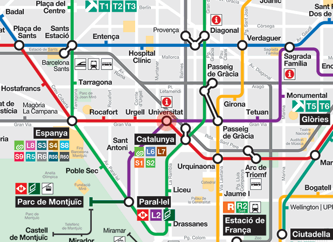 Universitat station map