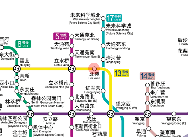 Beiyuan station map