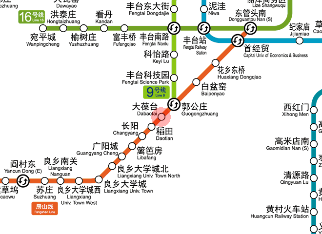 Dabaotai station map