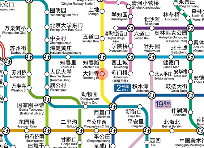 Dazhongsi station map