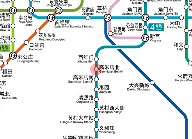 Gaomidianbei station map