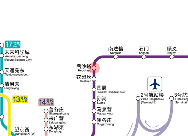 Houshayu station map