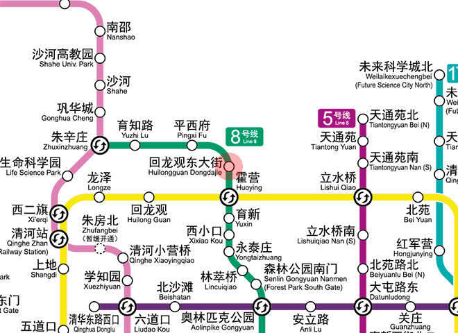 Huilongguan Dongdajie station map