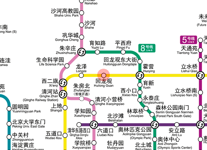 Huilongguan station map