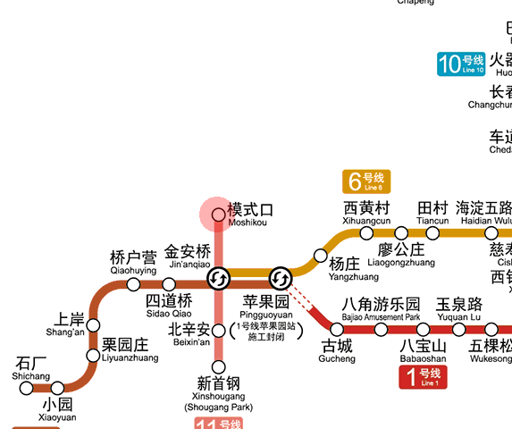 Moshikou station map