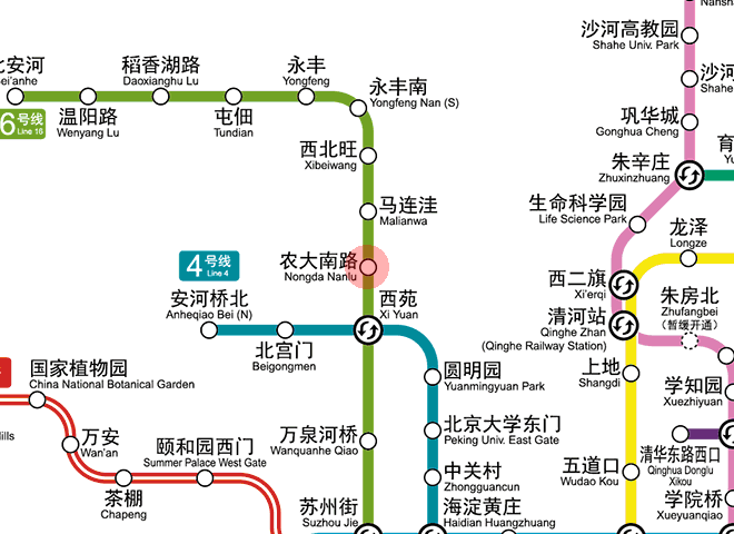 Nongda Nanlu station map