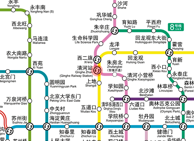 Qinghe railway station station map
