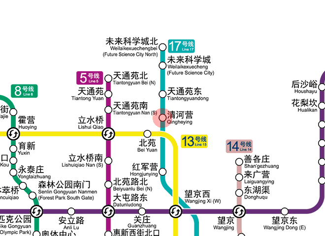 Qingheying station map