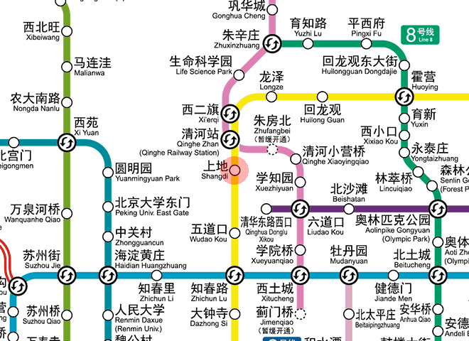 Shangdi station map