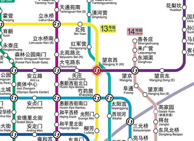 Wangjingxi station map