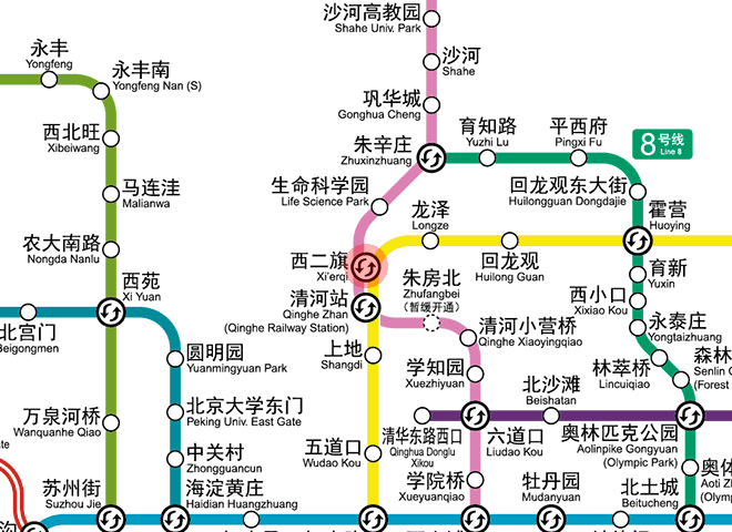 Xi'erqi station map