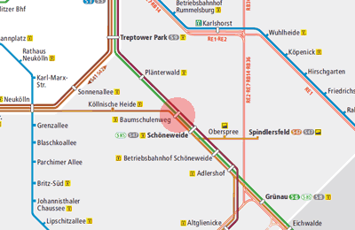 Baumschulenweg station map