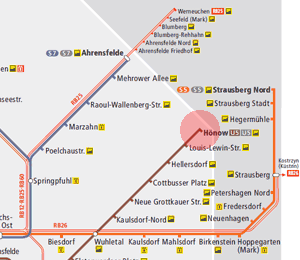 Honow station map