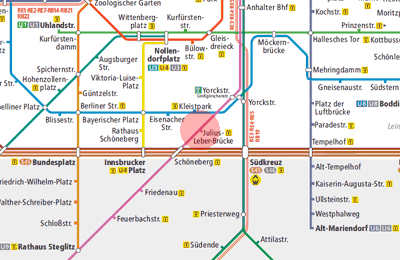 Julius-Leber-Brucke station map