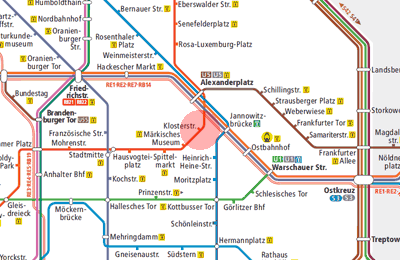Klosterstrasse station map