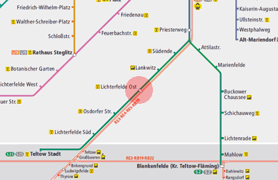 Lichterfelde Ost station map