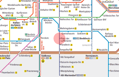 Platz der Luftbrucke station map