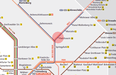 Poelchaustrasse station map
