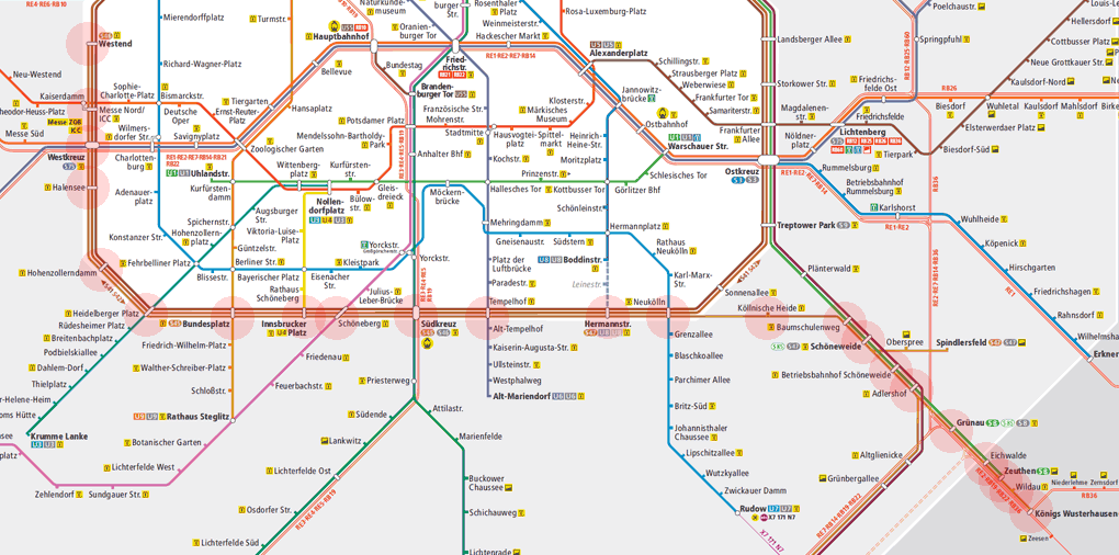 Berlin S-Bahn U-Bahn S46 map