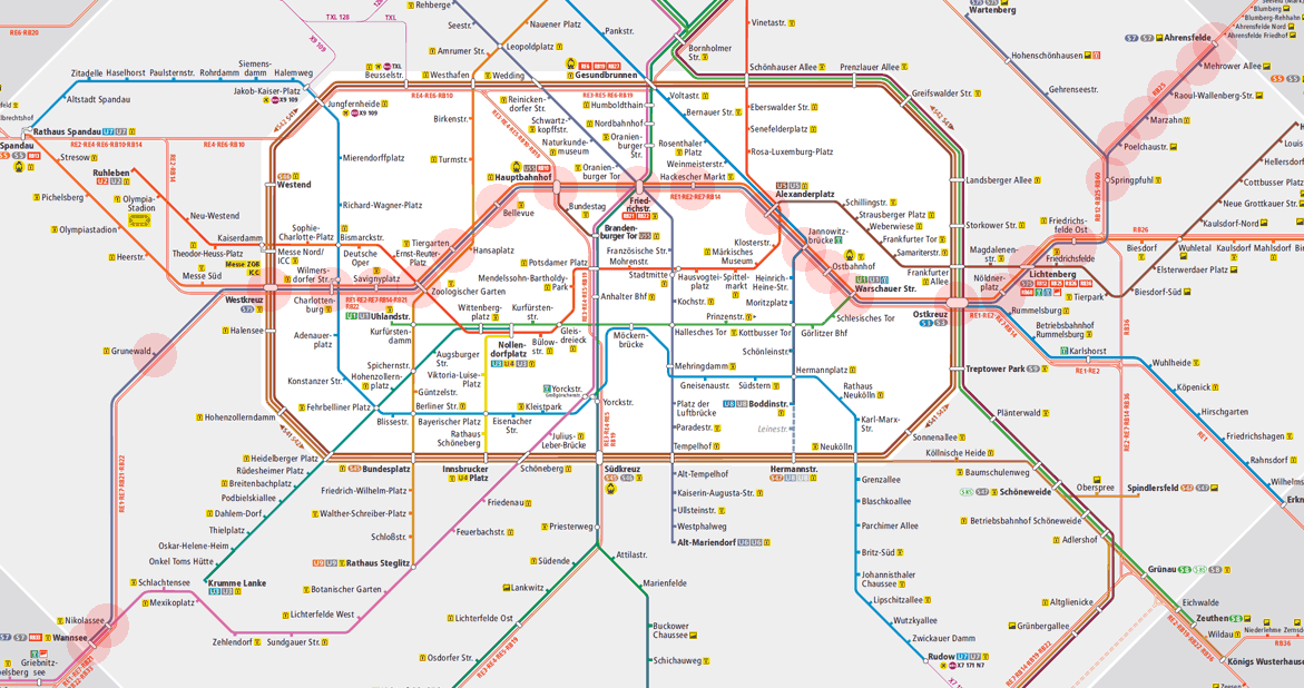 Berlin S-Bahn U-Bahn S7 map