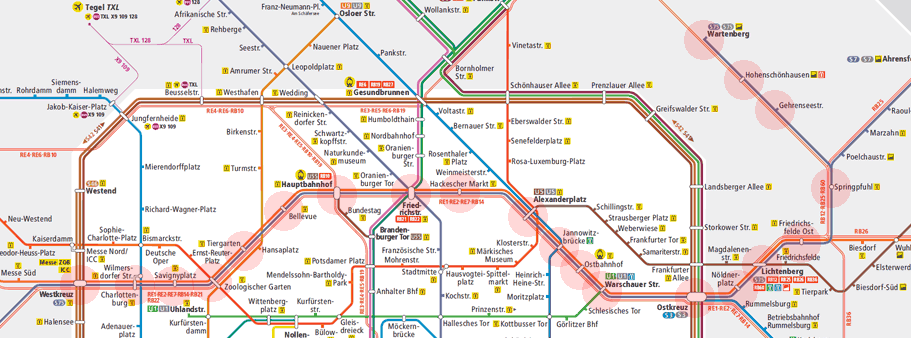 Berlin S-Bahn U-Bahn S75 map