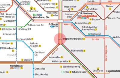 Treptower Park station map