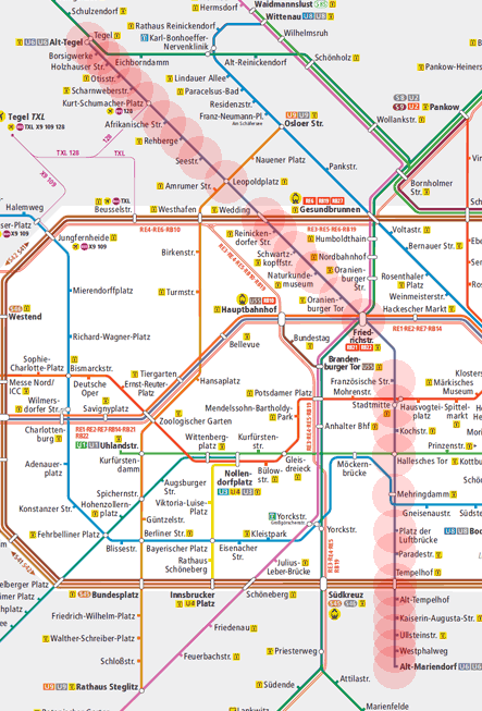 Berlin S-Bahn U-Bahn U6 map