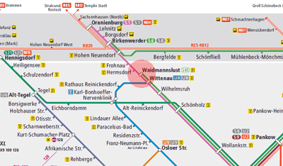 Waidmannslust station map
