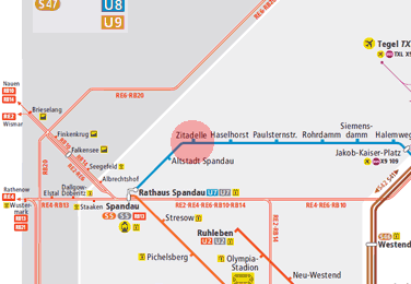 Zitadelle station map